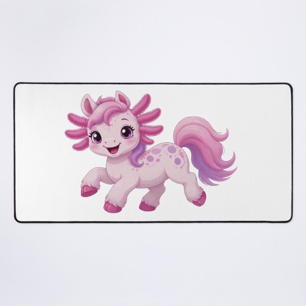 Item preview, Cute Smiling Axolotl Pony Magical Fantasy Creature designed and sold by Mementoo.