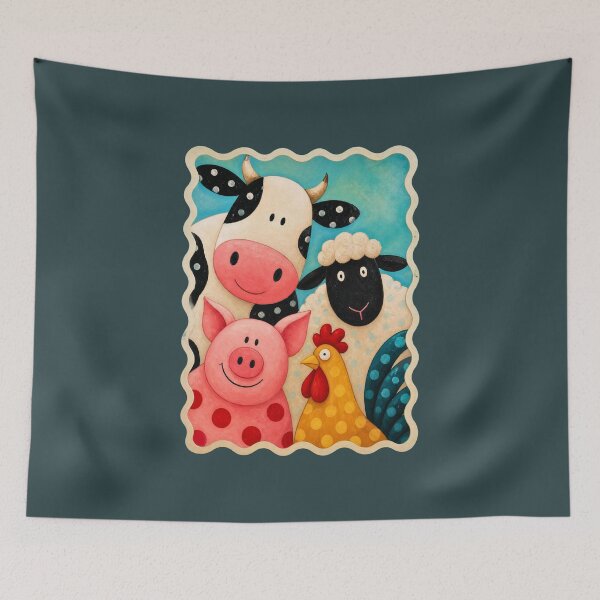 Item preview, Cute Farm Animal Friends – Colorful Barnyard Art designed and sold by Tootley.