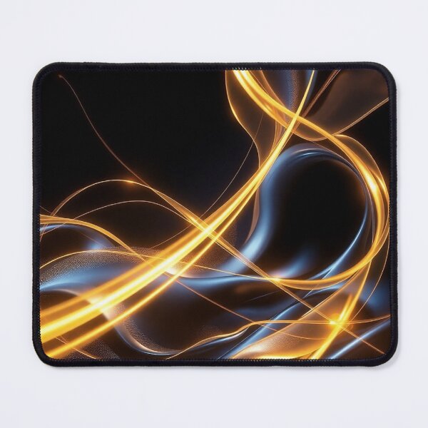 Item preview, Gold Blue Dynamic Light Wave Abstract Energy Art designed and sold by IntelliMindDesigns.