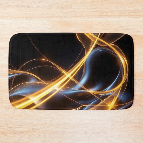 Item preview, Gold Blue Dynamic Light Wave Abstract Energy Art designed and sold by IntelliMindDesigns.