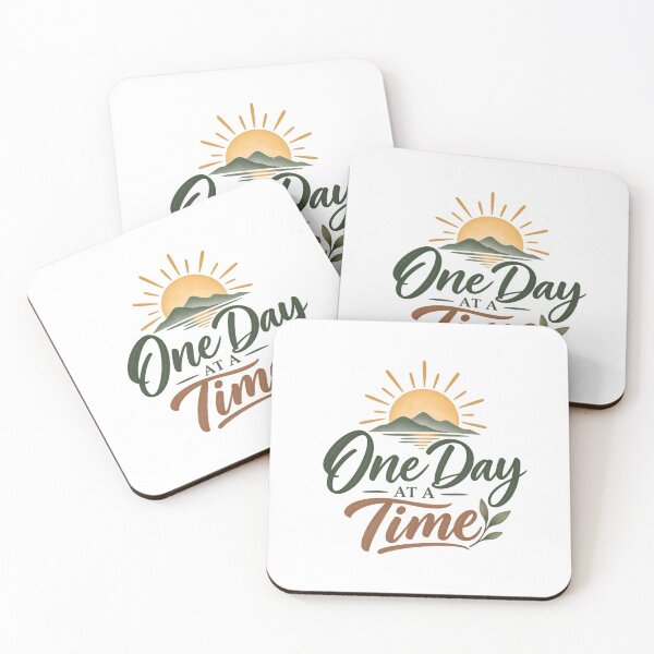 Item preview, One Day At A Time – Recovery & Sobriety Inspirational Quote designed and sold by GentleRecovery.