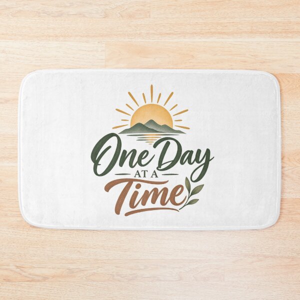 Item preview, One Day At A Time – Recovery & Sobriety Inspirational Quote designed and sold by GentleRecovery.