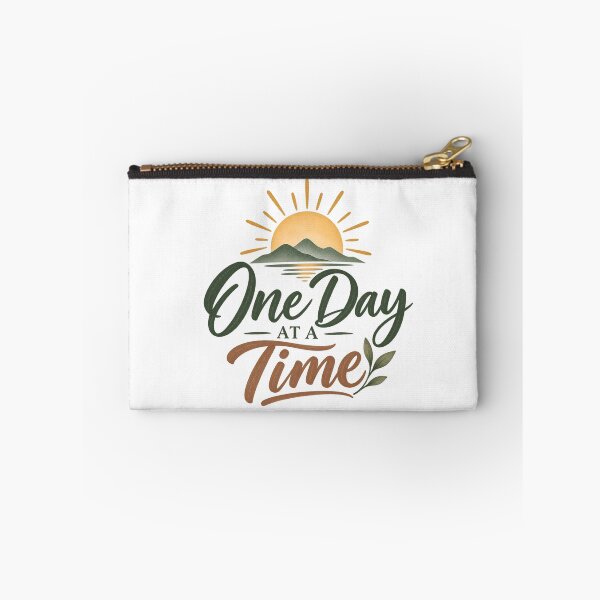 Item preview, One Day At A Time – Recovery & Sobriety Inspirational Quote designed and sold by GentleRecovery.