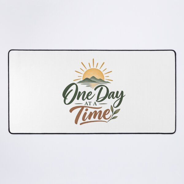 Item preview, One Day At A Time – Recovery & Sobriety Inspirational Quote designed and sold by GentleRecovery.