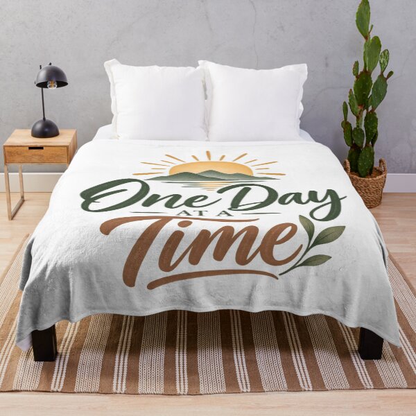 Item preview, One Day At A Time – Recovery & Sobriety Inspirational Quote designed and sold by GentleRecovery.