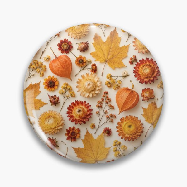 Item preview, Autumn Floral Seamless Pattern – Warm Yellow and Orange Botanical Flatlay designed and sold by aleano2026.