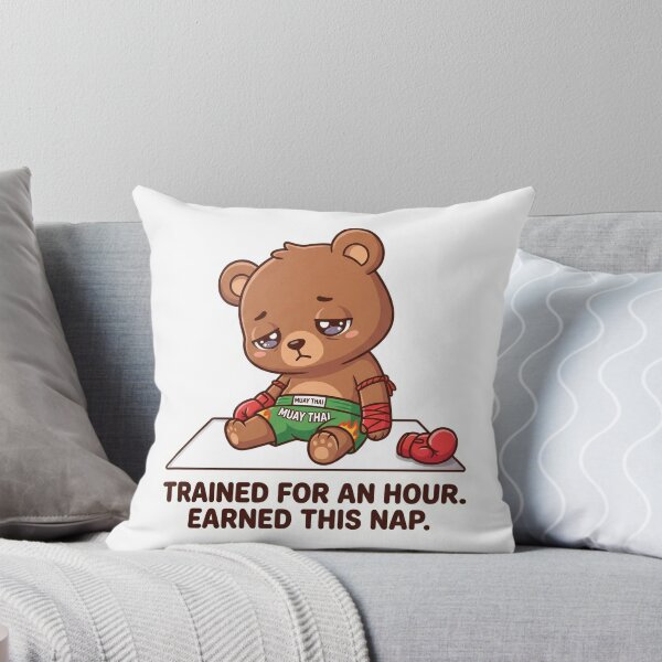 Item preview, Muay Thai Bear Nap Time Sticker designed and sold by deepthinkanime.