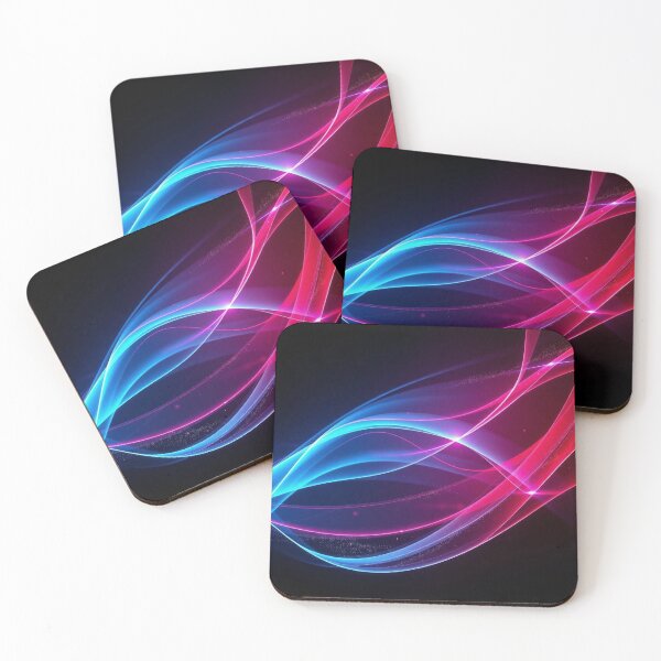 Item preview, Pink Blue Neon Wave Abstract Cyberpunk Digital Art designed and sold by IntelliMindDesigns.