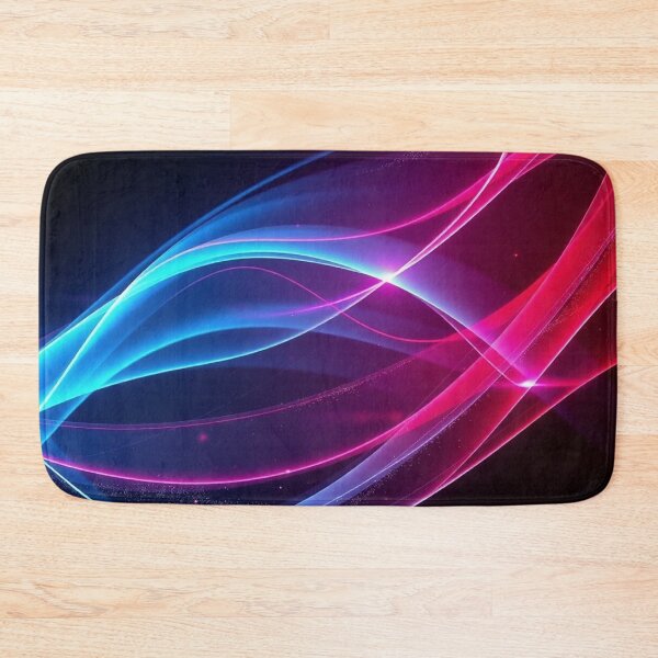 Item preview, Pink Blue Neon Wave Abstract Cyberpunk Digital Art designed and sold by IntelliMindDesigns.