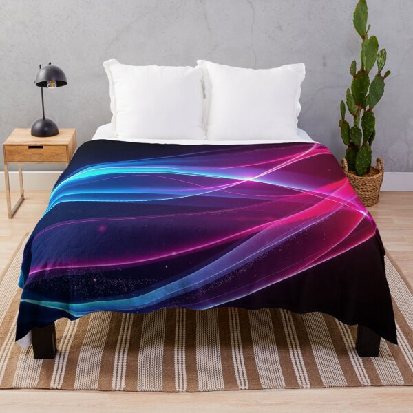 Item preview, Pink Blue Neon Wave Abstract Cyberpunk Digital Art designed and sold by IntelliMindDesigns.