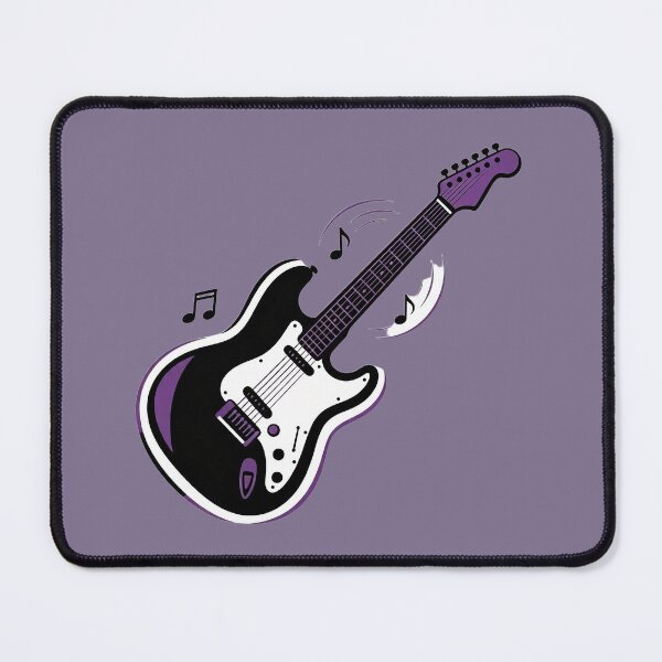 Item preview, Electric guitar with musical notes in shades of purple and black designed and sold by mixoubraw.