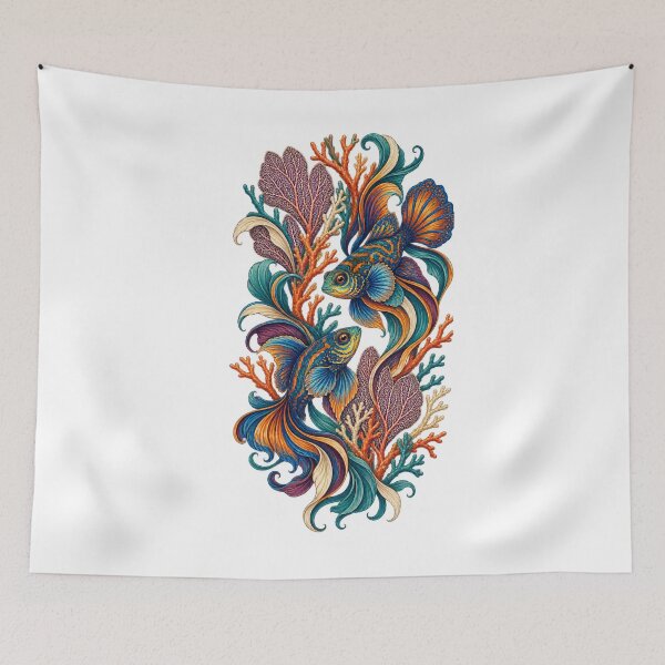 Item preview, Mandarin Fish Coral Art Nouveau designed and sold by SiripornSeaynng.
