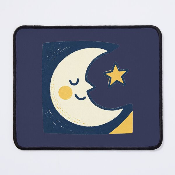 Item preview, Smiling moon and star in a childlike style designed and sold by mixoubraw.