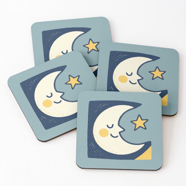 Item preview, Smiling moon and star in a childlike style designed and sold by mixoubraw.