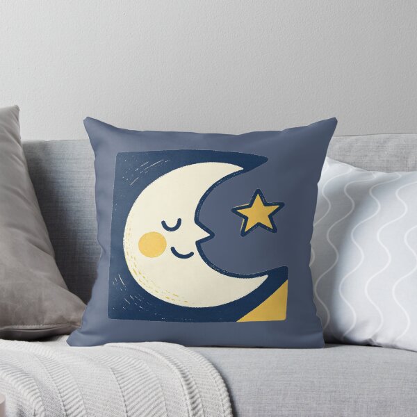 Item preview, Smiling moon and star in a childlike style designed and sold by mixoubraw.