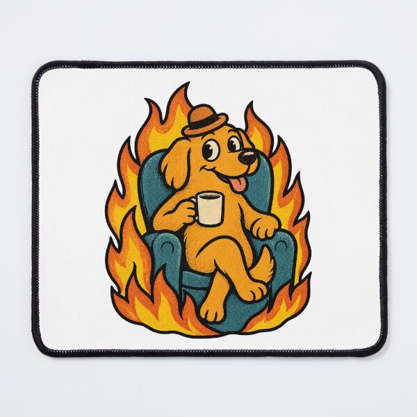 Item preview, This Is Fine Funny Meme Illustration with Dog in Burning Room designed and sold by Navneet Deswal.