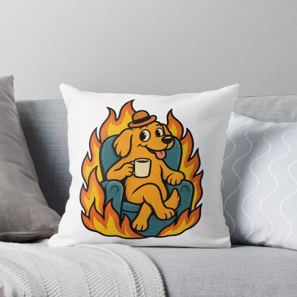 Item preview, This Is Fine Funny Meme Illustration with Dog in Burning Room designed and sold by Navneet Deswal.