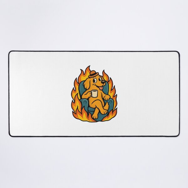 Item preview, This Is Fine Funny Meme Illustration with Dog in Burning Room designed and sold by Navneet Deswal.