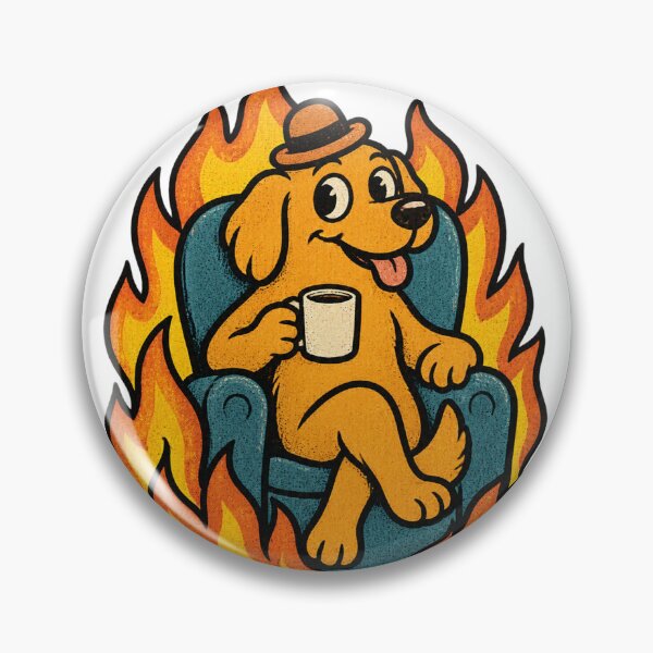 Item preview, This Is Fine Funny Meme Illustration with Dog in Burning Room designed and sold by Navneet Deswal.