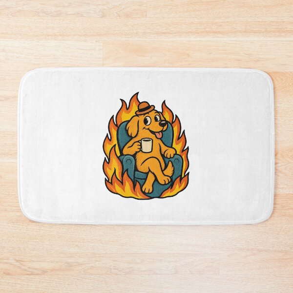 Item preview, This Is Fine Funny Meme Illustration with Dog in Burning Room designed and sold by Navneet Deswal.