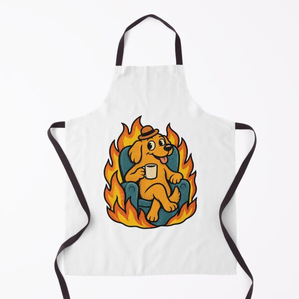 Item preview, This Is Fine Funny Meme Illustration with Dog in Burning Room designed and sold by Navneet Deswal.