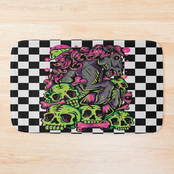 Item preview, Checkered Zombie Horse and Skulls designed and sold by Side By Side Studio.