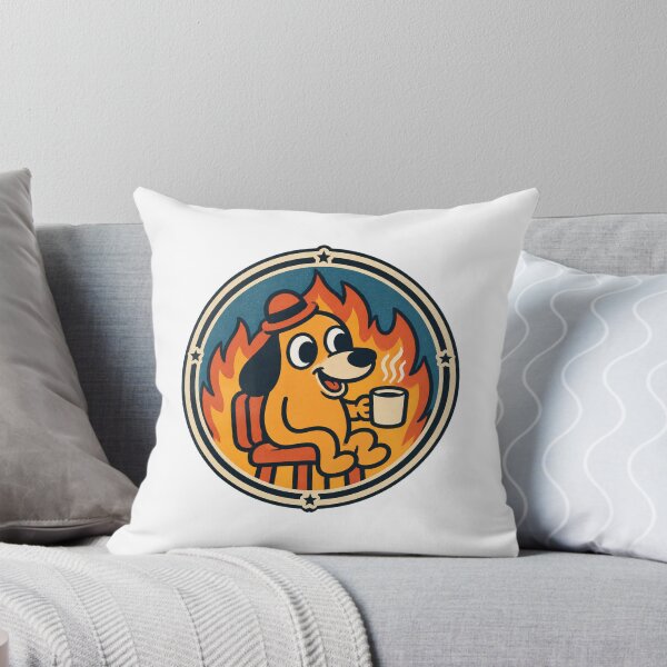 Item preview, This is Fine Funny Meme Illustration with Dog in Burning Room designed and sold by MayGuy.