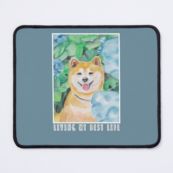 Item preview, Shiba Living His Best Life - Funny Japanese Dog Watercolor designed and sold by viviwildpaint.