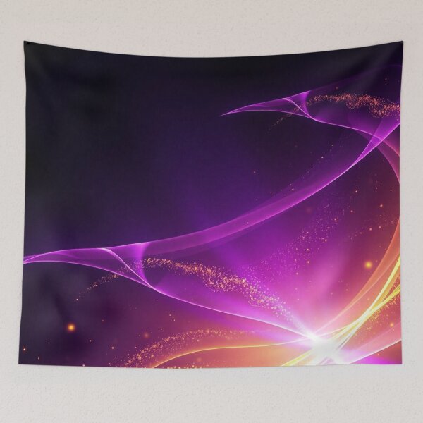 Item preview, Purple Gold Cosmic Sparkle Wave Abstract Mystical Art designed and sold by IntelliMindDesigns.