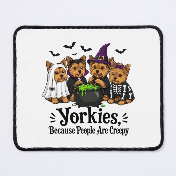 Item preview, Yorkies Halloween Costumes Ghost Vampire Pumpkin Skeleton Art designed and sold by Dmo3HarkoArt.