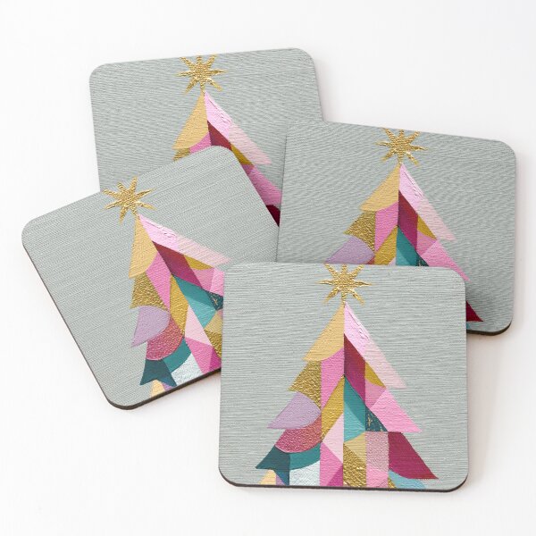 Item preview, Colorful Geometric Painted Christmas Tree Art designed and sold by colorful-white.