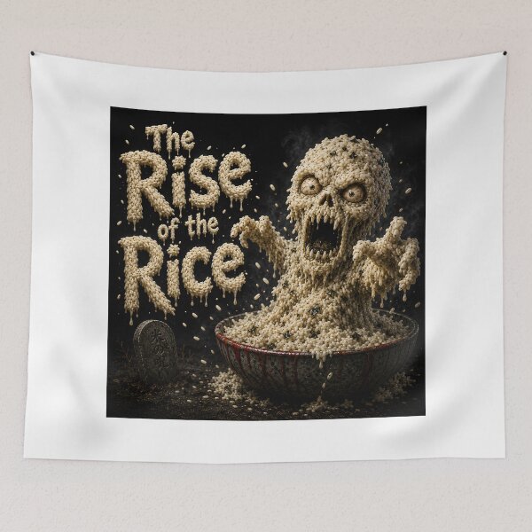 Item preview, The Rise of the Rice - Zombie Rice Monster Horror Comedy Design designed and sold by HorrorWorldWeb.