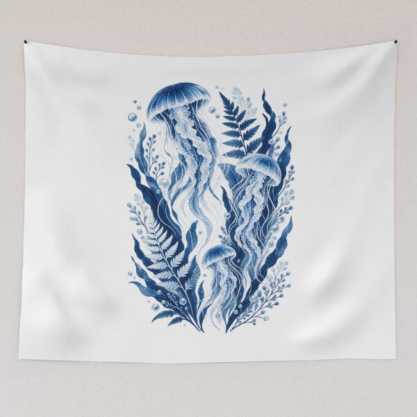 Item preview, Jellyfish Cyanotype Ocean Garden designed and sold by SiripornSeaynng.