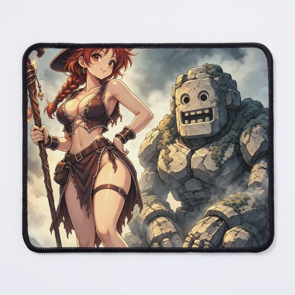 Item preview, Retro Anime Art | Sorceress and Golem designed and sold by EduMaru.