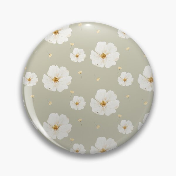 Item preview, Ethereal White Wildflowers on Soft Sage Green Pattern designed and sold by SeJaa.