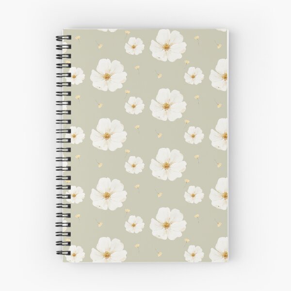 Item preview, Ethereal White Wildflowers on Soft Sage Green Pattern designed and sold by SeJaa.