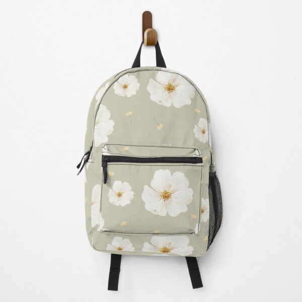 Item preview, Ethereal White Wildflowers on Soft Sage Green Pattern designed and sold by SeJaa.