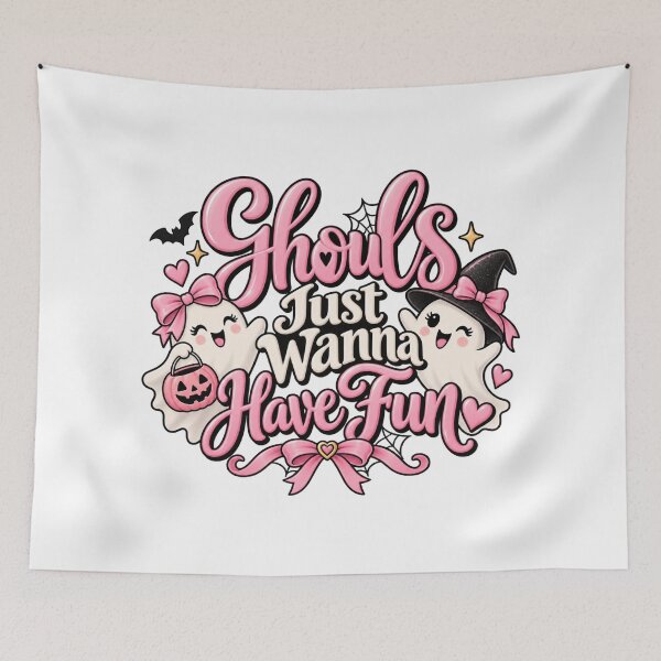 Item preview, Ghouls Just Wanna Have Fun – Cute Pink Coquette Halloween Ghosts designed and sold by ParfaitPrints.
