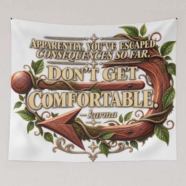 Item preview, Don't Get Comfortable - Karma designed and sold by Velthorne Threads.