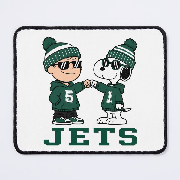 Item preview, Charlie Brown & Snoopy New York Jets Football Retro F278 designed and sold by GLUVY-THEME.