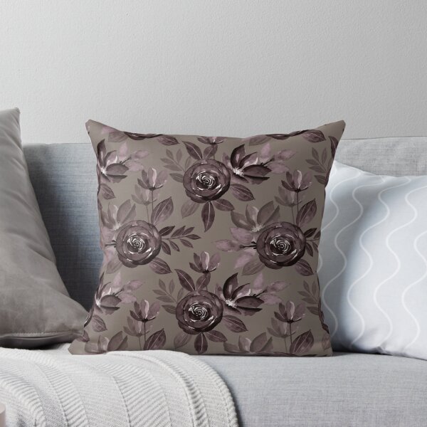 Item preview, Gothic Dark Rose Seamless Pattern on Dark Taupe designed and sold by ​Jyoti Digital Artist.