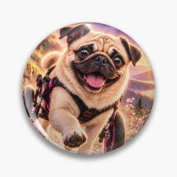Item preview, Wheelchair pug in the galaxy space nebula designed and sold by knuppify.