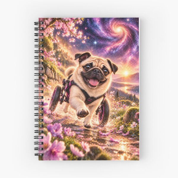 Item preview, Wheelchair pug in the galaxy space nebula designed and sold by knuppify.