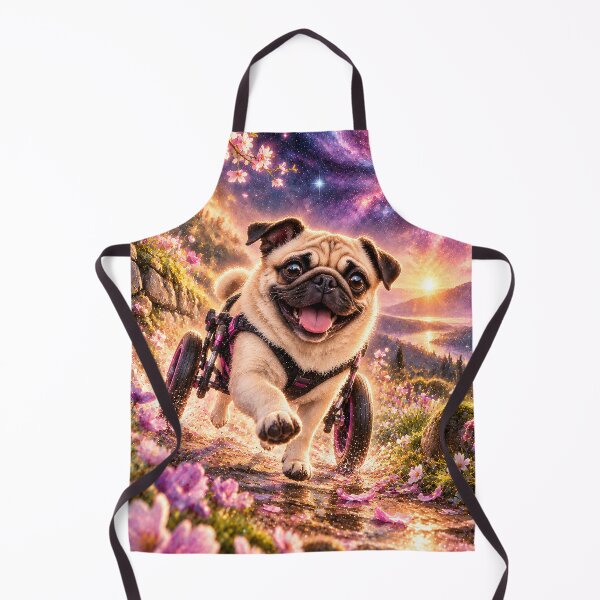 Item preview, Wheelchair pug in the galaxy space nebula designed and sold by knuppify.