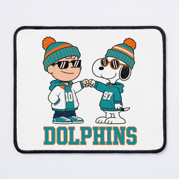 Item preview, Charlie Brown & Snoopy Miami Dolphins Football Retro F279 designed and sold by GLUVY-THEME.