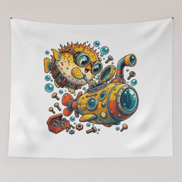 Item preview, Pufferfish Submarine Mechanic Adventure designed and sold by SiripornSeaynng.