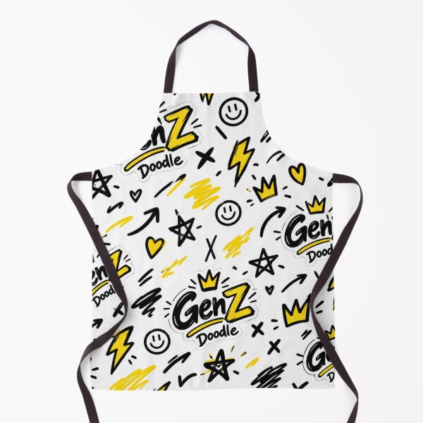Item preview, Gen Z Doodle Sticker Pattern – Black & Yellow Street Style designed and sold by GenZ Doodle.