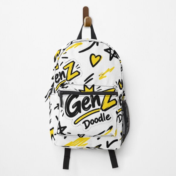 Item preview, Gen Z Doodle Sticker Pattern – Black & Yellow Street Style designed and sold by GenZ Doodle.