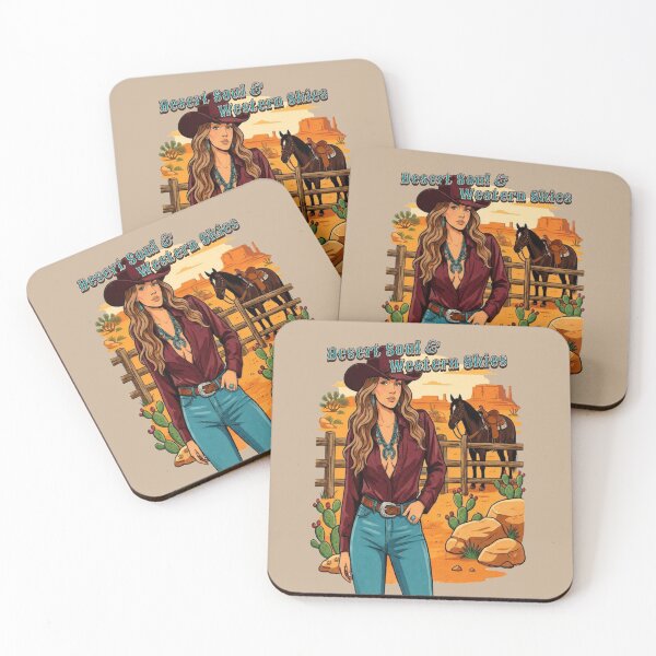 Item preview, Desert Soul & Western Skies - Brunette Cowgirl with Turquoise Jewelry designed and sold by ScenicRoute66.