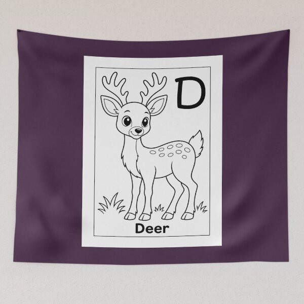 Item preview, Deer Letter D Design designed and sold by ZedColors.
